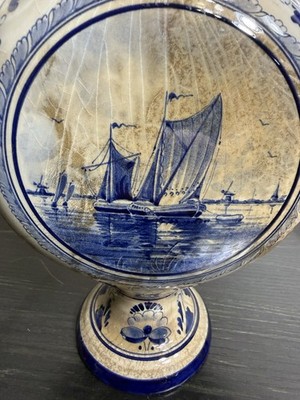 Herman Jansen Antique Schoonhoven DELFT Blue Decanter Holland 9 1
