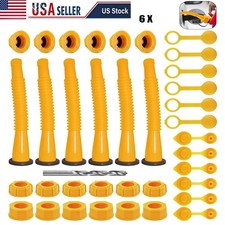 6x Replacement Gas Can Spout Nozzle Vent Kit for Plastic Gas Cans Old Style Cap