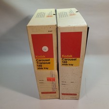 Kodak Carousel Transvue 140 Slide Tray Vintage with Original Boxes USA