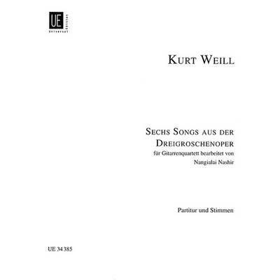 6 (six) Songs From Threepenny Opera For Guitar Quartet Score And Parts