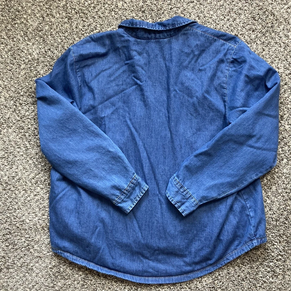 Chaqueta para mujer Riders By Lee talla XXL denim con botones forrada a cuadros búfalo Foto 2 de 4