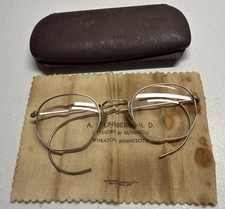 Vintage SHURON 1/10 12K GF Octagon Ful Vue Etched Rimmed Eyeglasses W Case