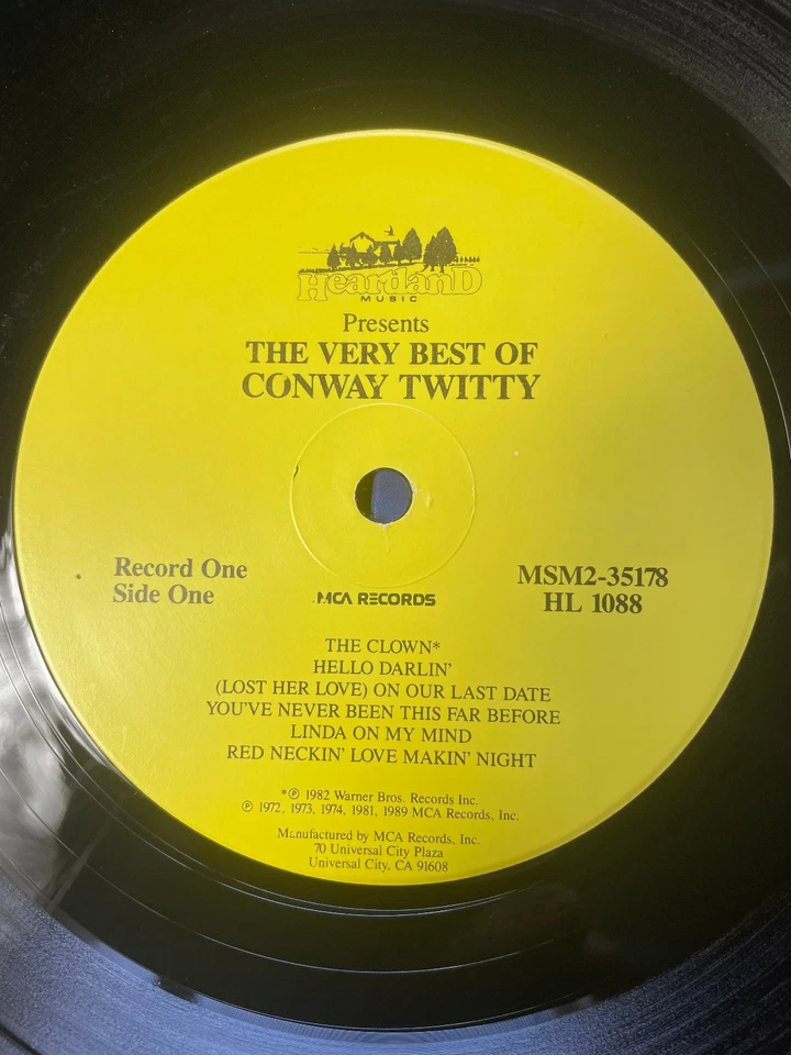 The Very Best Of Conway Twitty RARE Heartland Music Double LP VG+ - Image 3 of 4