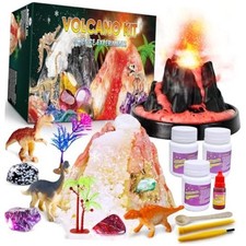 Erupting Volcano Science Kit for Kids Gemstone Donosaur Dig Volcano, Snow