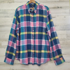 Crown  Ivy Men's Classic Fit Plaid Button Down Shirt Size XL