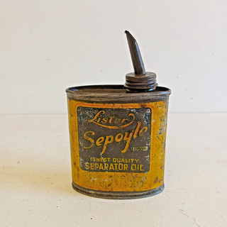 Vintage Lister Sepoyle Finest Quality Separator Oil tin with pourer screw cap
