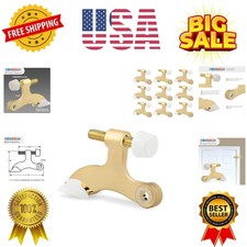 10 Pack Hinge Pin Door Stopper Bright Brass - Adjustable Heavy Duty Gold Hing...