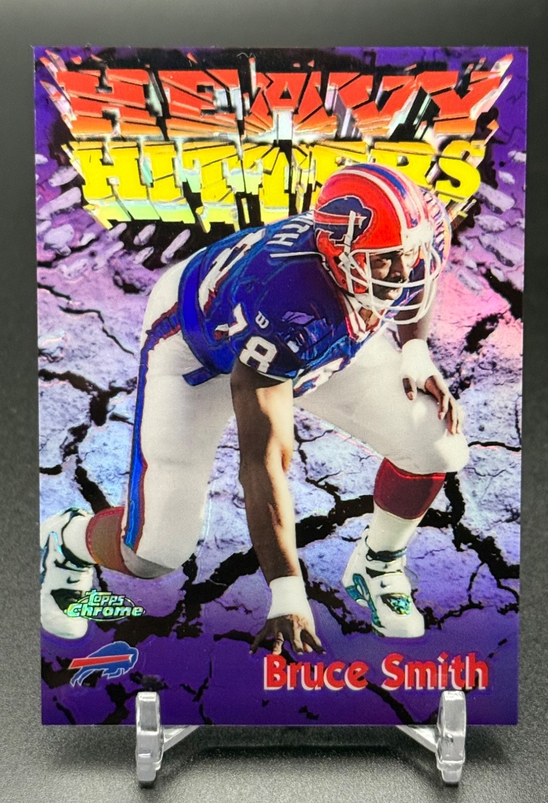 1998 Topps Chrome Heavy Hitters Bruce Smith #16 Refractor - Bills HOF