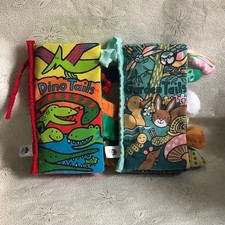 JELLYCAT CLOTH BOOKS DINO TAILS & GARDEN TAILS -SENSORY