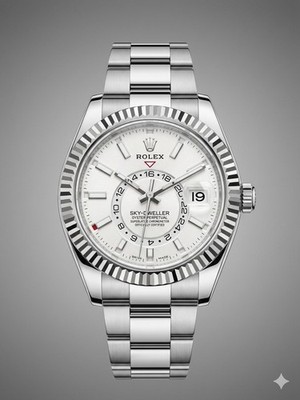 Rolex Sky-Dweller 326934 White Dial Steel Fluted Bezel NOS 2019 Box/Papers