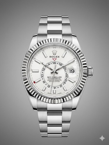 Rolex Sky-Dweller 326934 White Dial Steel Fluted Bezel NOS 2019 Box/Papers