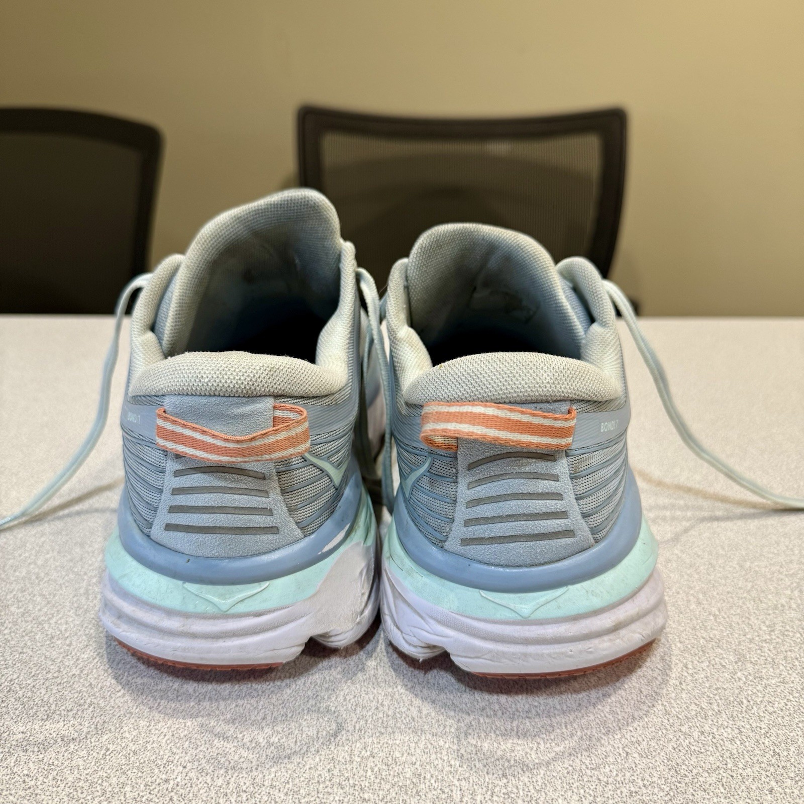 Hoka One One Bondi 7 Light Blue Green Running Shoes F27221L Women's Size 9 thumbnail 3