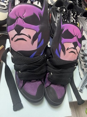 Lanvin x DC Batman Men's Low Top Sneakers Purple/Black Leather Lace Up US 11