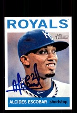 Signed Baseball Card Auto Alcides Escobar 2013 Topps Heritage #203 KC Royals