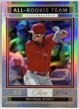 2022 Panini Three and Two - All Rookie Team Bryson Stott #ART-8 Gold /50 (RC)