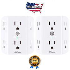 2 Pack Surge Protector Outlet Splitter 6 Plug Wall Adapter Extender 900J