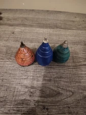 Wood Top Toys 3 Spinning Tops Made In USA Vintage Toy