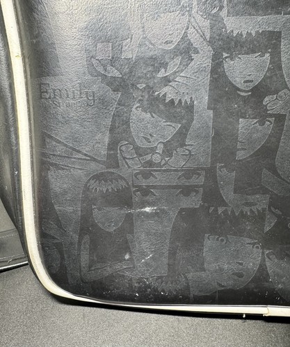 Emily The Strange 2005 Black Leather Adjustable Strap Messenger Bag Rare - Picture 6 of 17