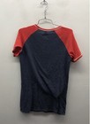 MLB Cleveland Indians Women's Blue Red V-Neck Raglan Graphic T-Shirt Sz S — photo 2