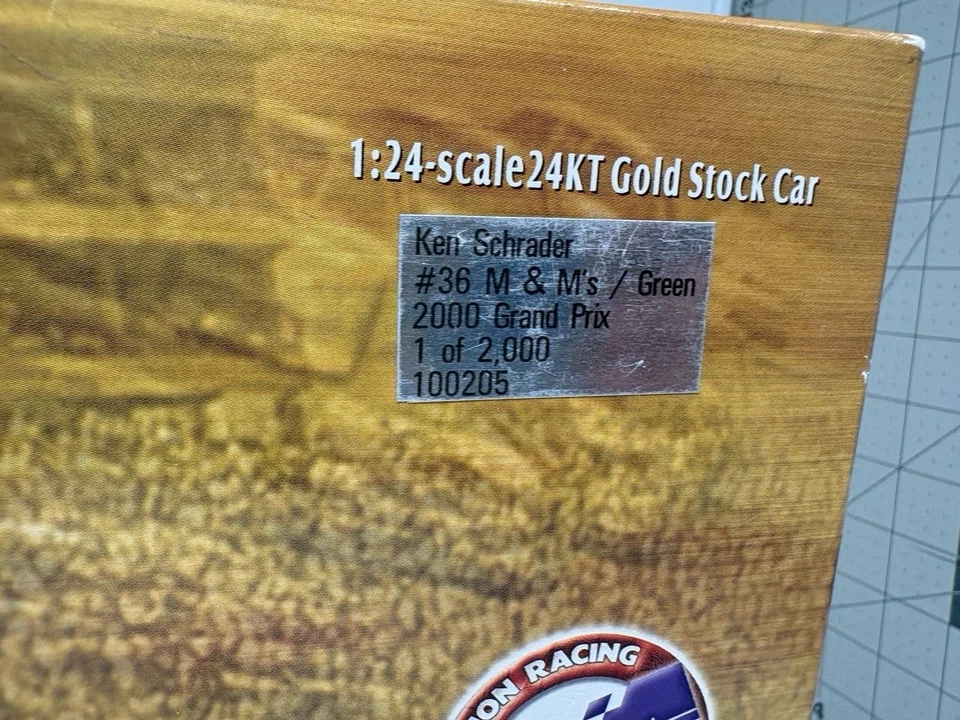 1:24 24KT GOLD Ken Schrader 36STOCK CAR ACTION 2000 Grand Prix NASCAR COA Race - Image 4 of 4