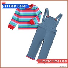Toddler Halloween Costume Chucky Doll Long Sleeve Striped Top Suspender Pants 2