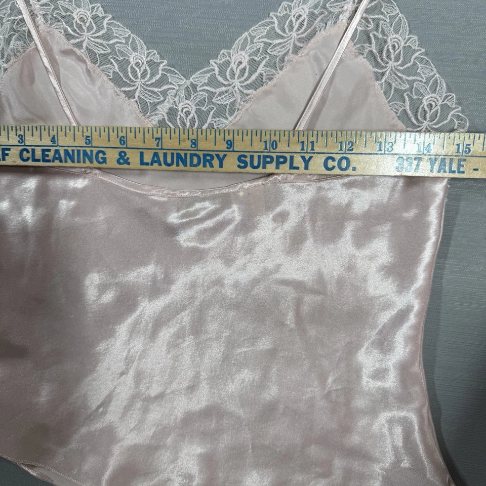 VTG Victorias Secret Gold Label Satin Lace Cami Tank Size P Pink Button Y2K XS - Image 4 of 4