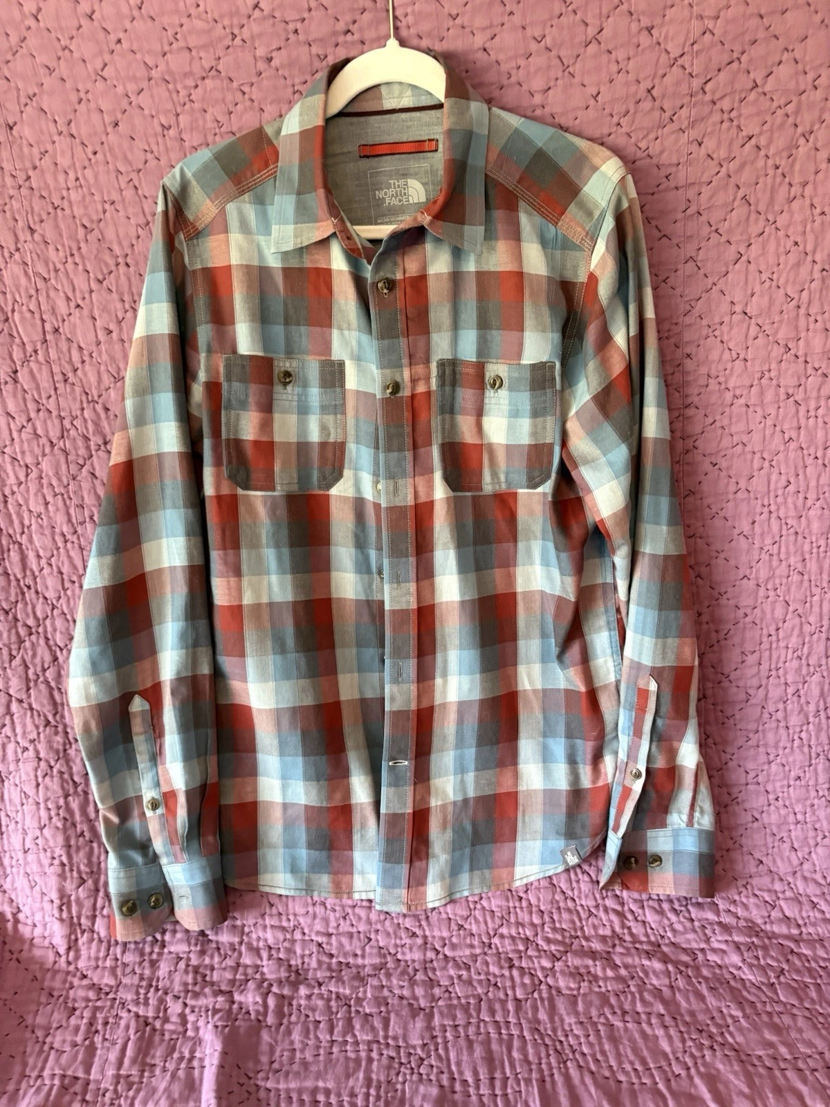 The North Face Men's Plaid S Down Long Sleeve Shirt Hiking Camp