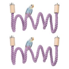 2 Pcs Bird Rope Perch Swing Bird Stand Rope Perch 47 Inch Purple