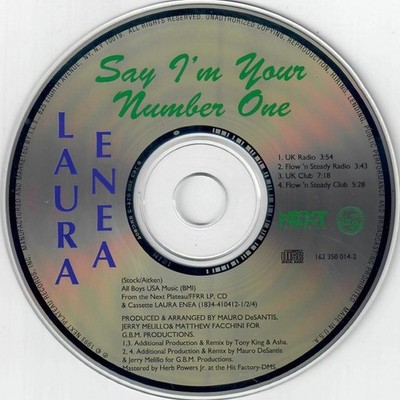 Laura Enea    Say I'm Your Number One (CD Maxi-Single, 1993, Next Plateau) VG +