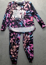 Juicy Couture 2 Piece Set Womens Large Multi Tie-Dye Raglan Sleeve Crew Neck