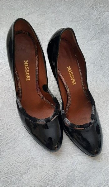 Women Missoni Heels Black Leather 39.5
