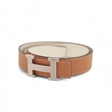 Herm s H Belt  Q:2013 Belt 90 Veau Swift gold x white