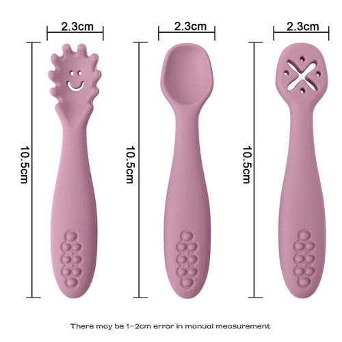 Cute Baby Learning Spoons Utensils Set Newborn Feeding Spoon Set Toddler - Picture 3 of 22