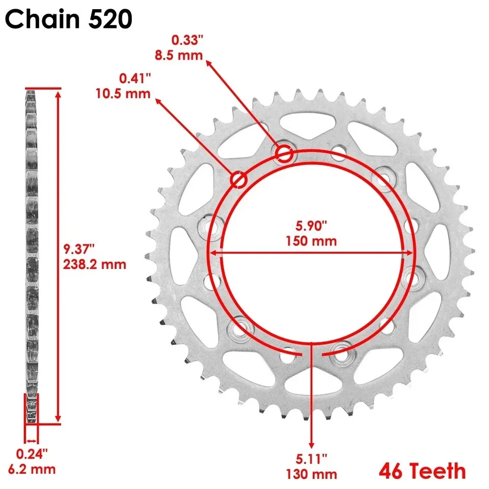Kit de cadena de transmisión y piñón para Yamaha Fz-6 2009 / Fz-6R 2009 2010 2011 2012-2016 Foto 2 de 4