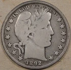 1892 Barber Half Dollar 50c VG-F As Pictured L4-1