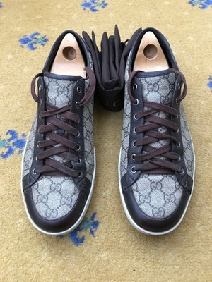 Gucci Sneaker Turnschuh Ace Schuhe Monogram Low Top Canvas Herren US 12 UK 11,5 45,5