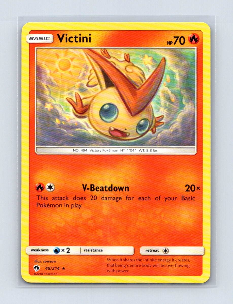Victini 49/214 Rare Lost Thunder Pokemon Lightly Played