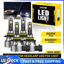 4pcs 9005 9006 Led Combo 6500k Headlight High Low Beam Bulbs White 10000lm Light