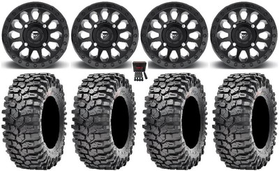 Fuel Vector MB 14'' Wheels 30'' Roxxzilla 396 Tires Can-Am Defender
