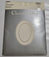 Christian Dior Ultra Sheer Stockings Sandalfoot 1443 Lot VTG Gray 3/White 2 Lux