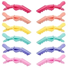  12 pcs Alligator Hair Clips for Styling Sectioning, Non-slip Grip Clips for 