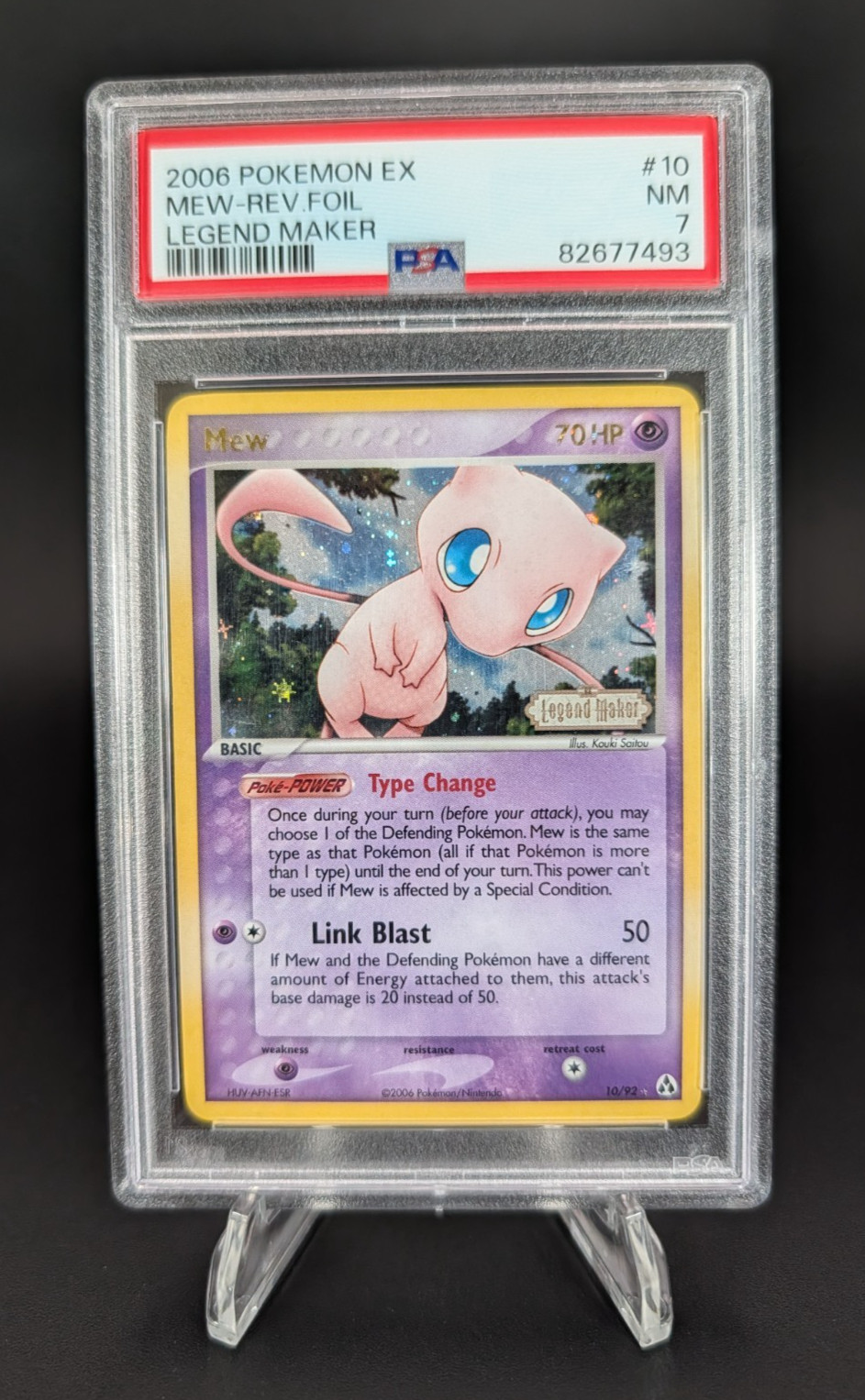 Mew 2006 Pokemon EX Legend Maker Reverse Foil #10 PSA 7