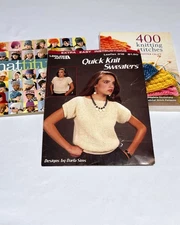 Kitting Books (2) 1984 Knitting Sweater Pattern (1) Knitting Stitches (BS2S3)