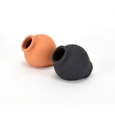 Aquarium Deko Amphore Krebs Wels Laich Höhle Ablaich Röhre Ton schwarz terra