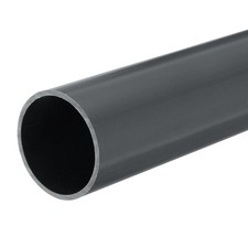 PVC Rigid Round Pipe 45.2mm ID 50mm OD 20cm Long Dark Grey High Impact