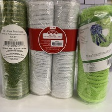 Holiday Lot 3 Rolls Decorative Mesh 10" W X 30 Ft perfect for Christmas Craft  