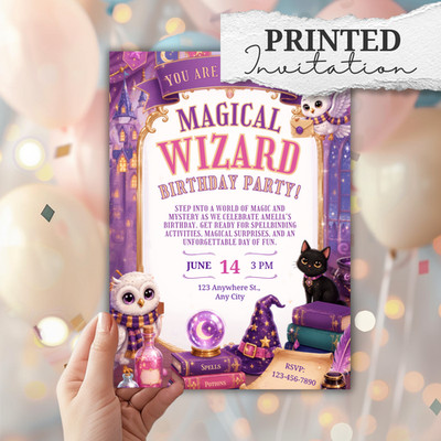 Magical Wizard Academy Birthday Invitation | Wizard Party Invite | Magic School