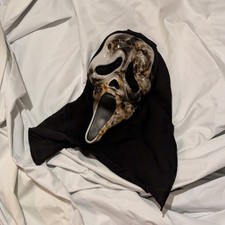 Custom 1st Run 25th Anniversary Fun World Ghostface Mask. Melted. Re-shrouded.