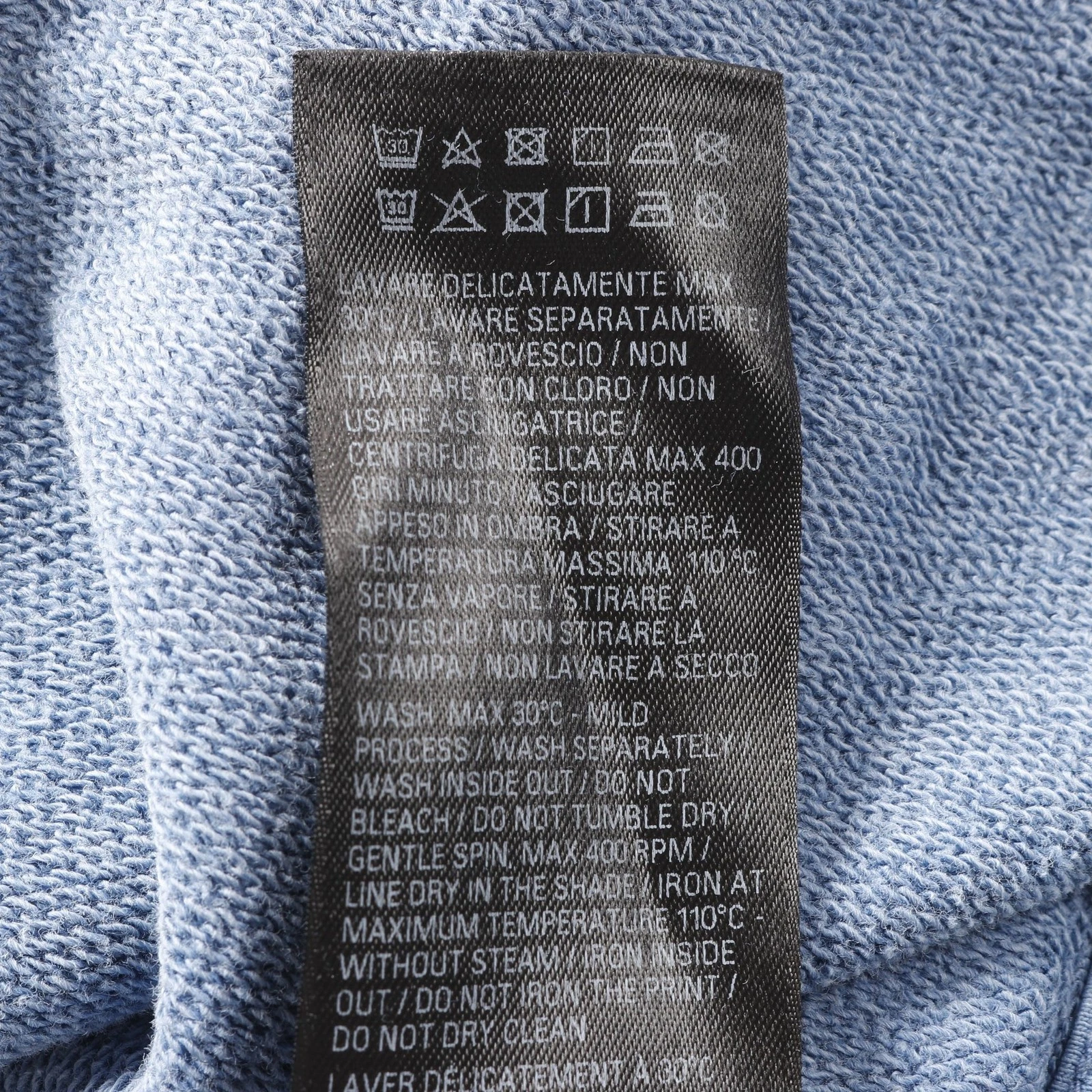 【Tops】BALENCIAGA TAPE TYPE BB logo pullover felpa con cappuccio cotone azzurro invecchiato