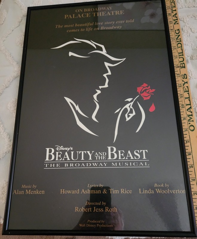 Vintage Beauty and the Beast Broadway Musical Palace Theater Poster c.1995